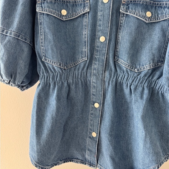 FARM RIO Denim Puff Sleeve Shirt M - Picture 8 of 8